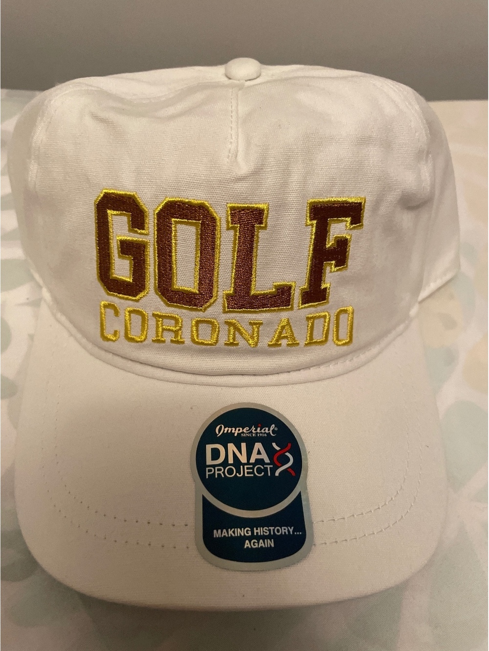 Imperial Golf Coronado White Golf Hat Strapback Preppy Resort Country Club NWOT